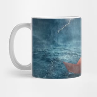 wrecked paper boat Mug